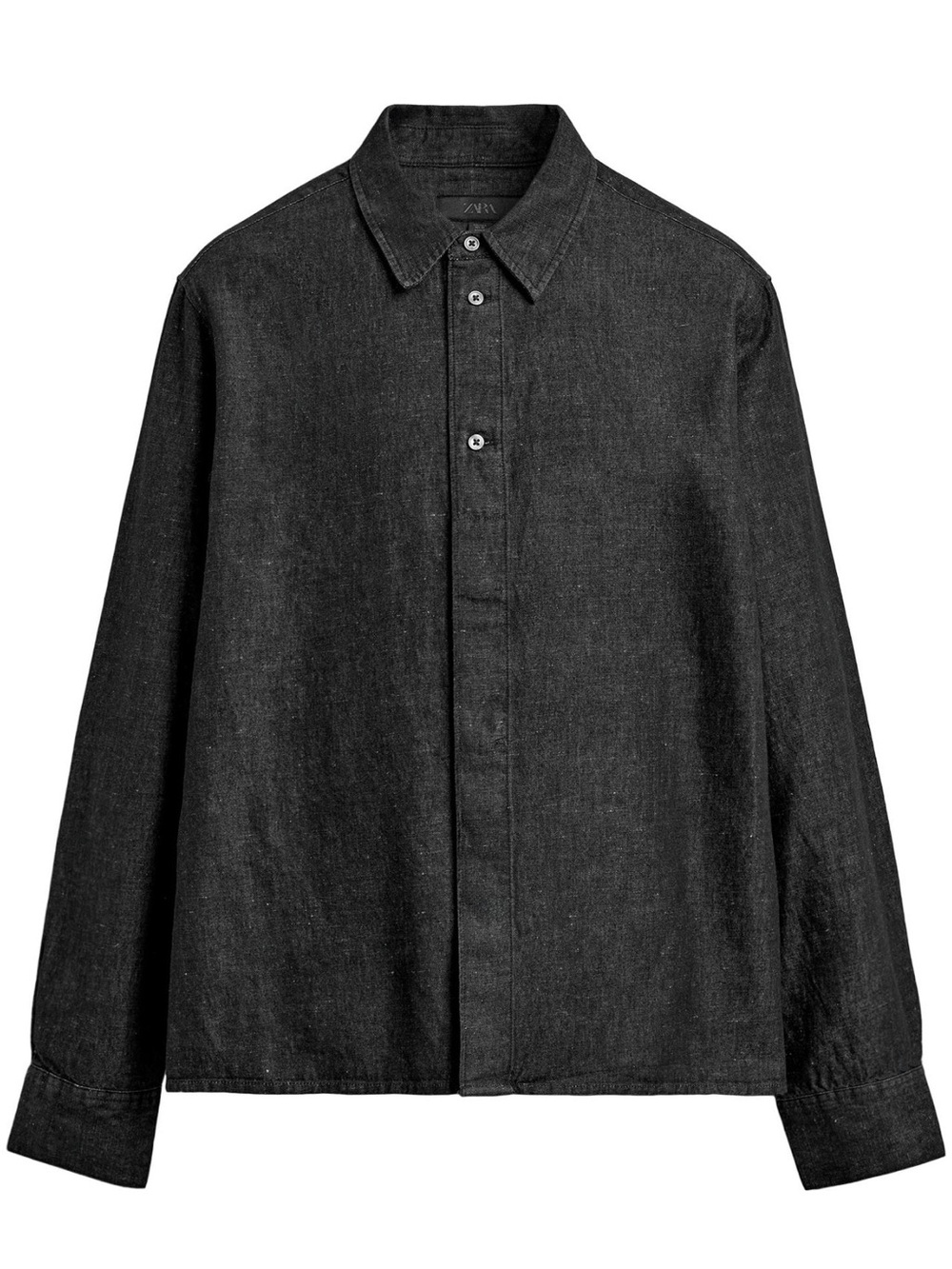Zara Men’s Denim Cotton Linen Blend Shirt  Size S